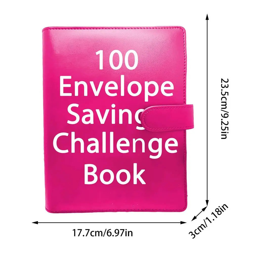 100 Days Envelope Cash Savings Challenge, Saving Money Planner, PU Leather B5 Size Money Saving Book, $5050 Budget Envelopes