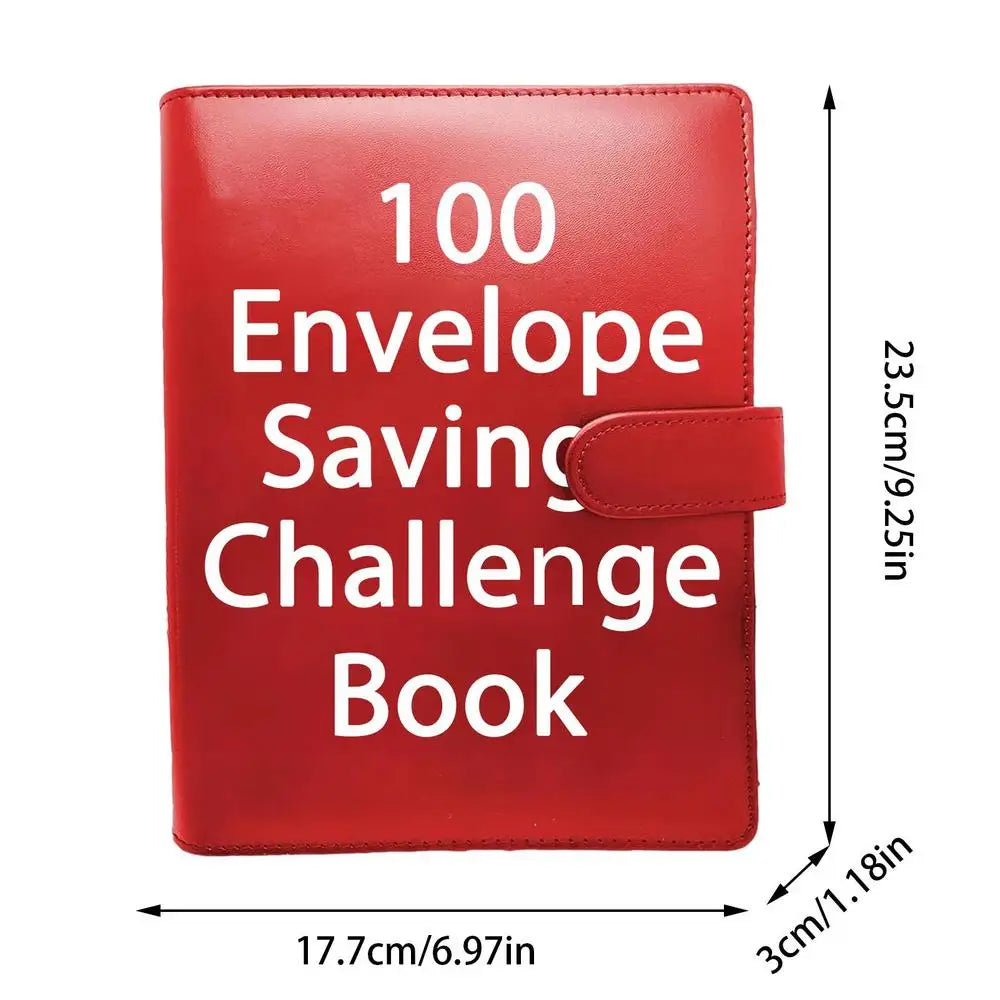 100 Days Envelope Cash Savings Challenge, Saving Money Planner, PU Leather B5 Size Money Saving Book, $5050 Budget Envelopes