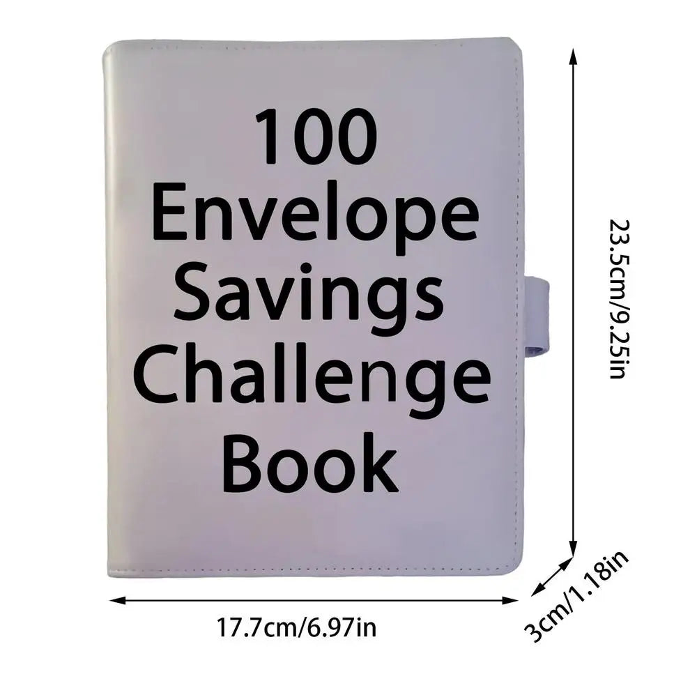 100 Days Envelope Cash Savings Challenge, Saving Money Planner, PU Leather B5 Size Money Saving Book, $5050 Budget Envelopes