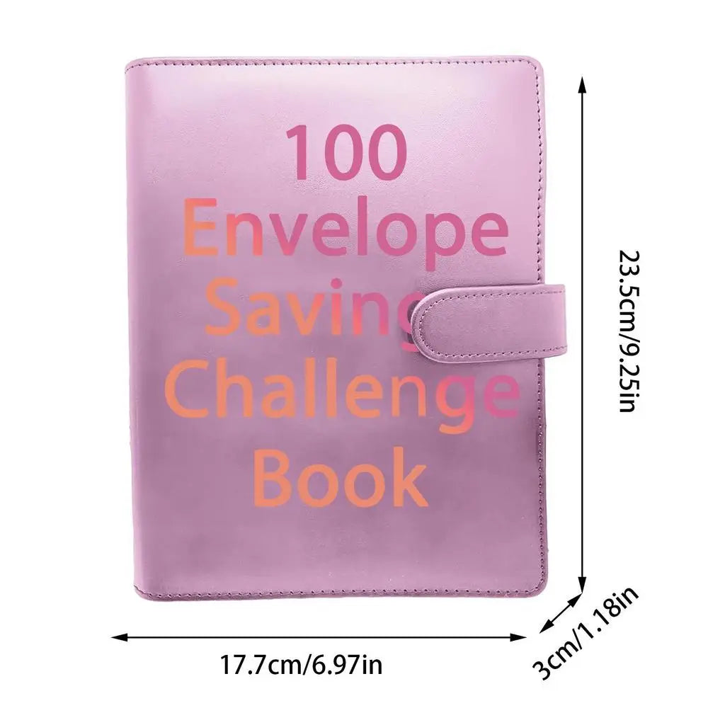 100 Days Envelope Cash Savings Challenge, Saving Money Planner, PU Leather B5 Size Money Saving Book, $5050 Budget Envelopes