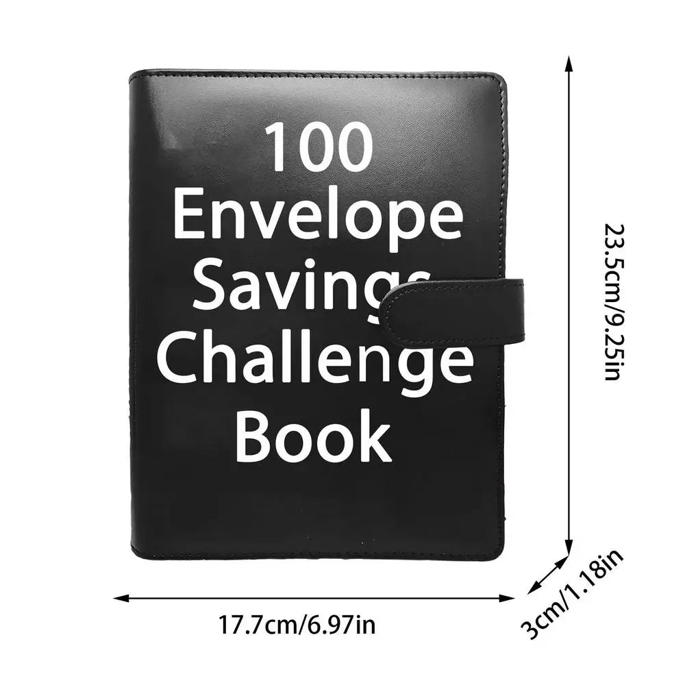 100 Days Envelope Cash Savings Challenge, Saving Money Planner, PU Leather B5 Size Money Saving Book, $5050 Budget Envelopes