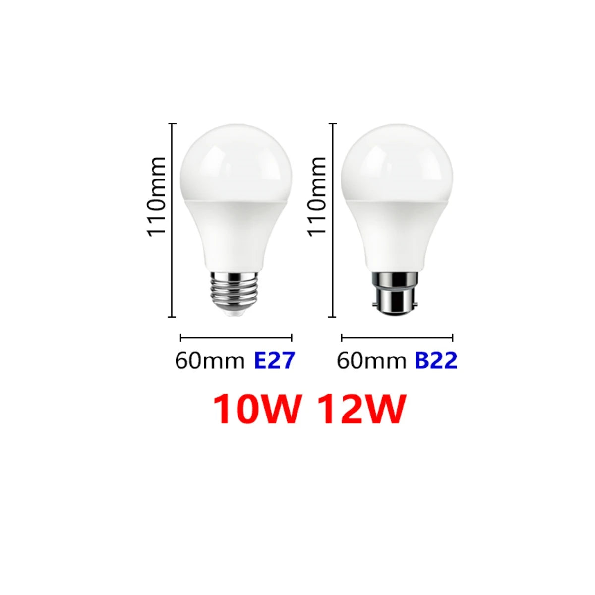 1-10pcs/lot  LED Bulb DC/AC12V-48V A60 E27 B22 Lamps 10W Bombilla For Solar Led Light Bulbs 12 Volts Low Voltages Lamp Lighting