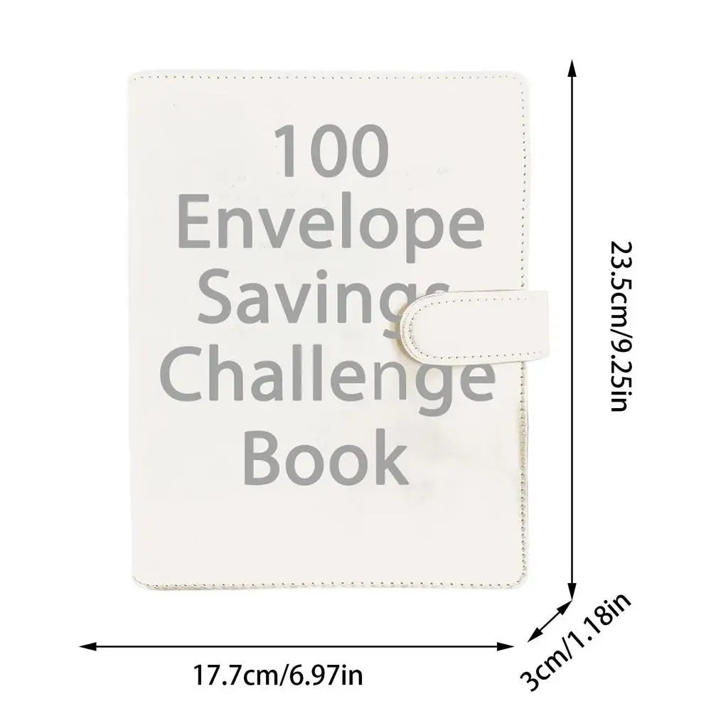 100 Days Envelope Cash Savings Challenge, Saving Money Planner, PU Leather B5 Size Money Saving Book, $5050 Budget Envelopes