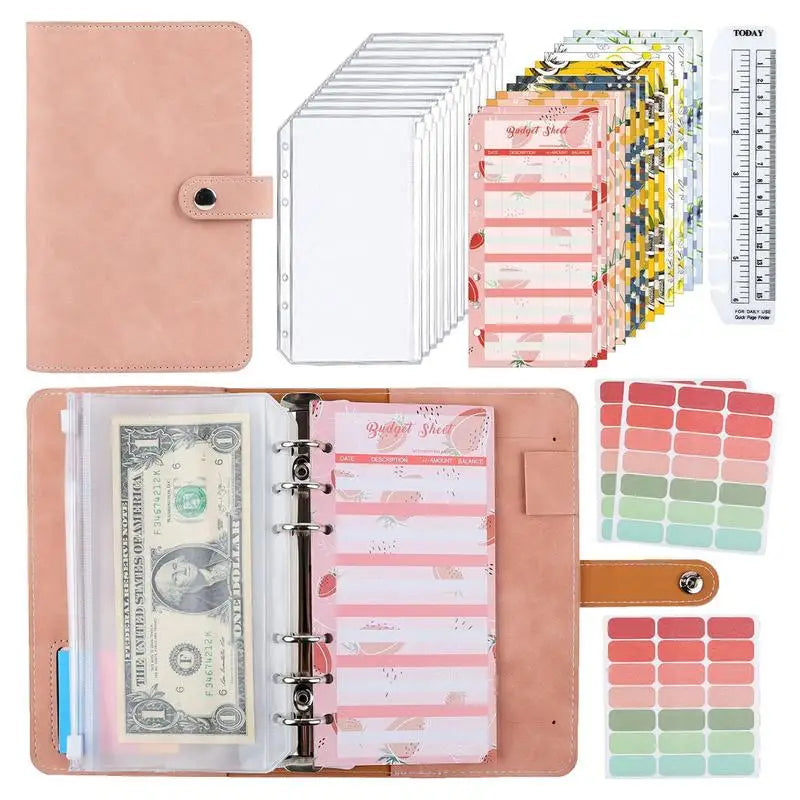 100 Days Envelope Cash Savings Challenge, Saving Money Planner, PU Leather B5 Size Money Saving Book, $5050 Budget Envelopes