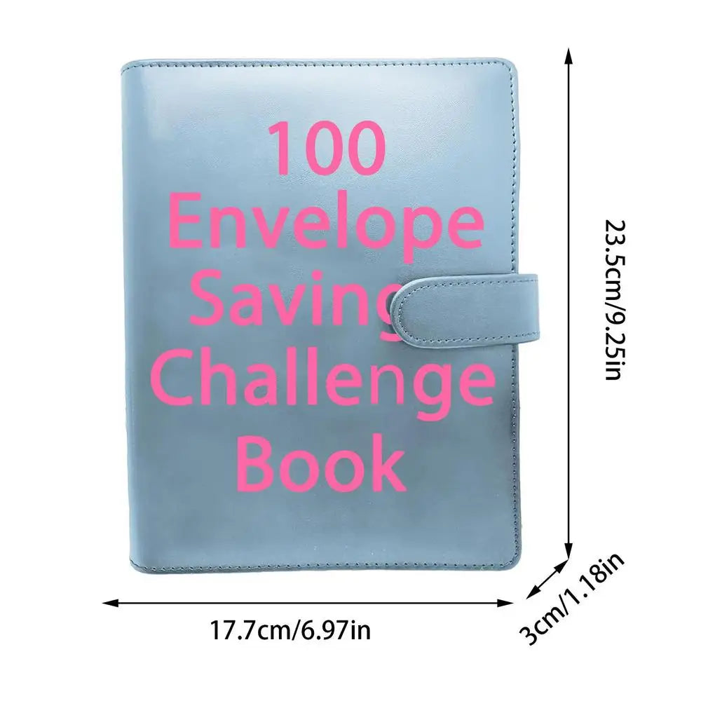 100 Days Envelope Cash Savings Challenge, Saving Money Planner, PU Leather B5 Size Money Saving Book, $5050 Budget Envelopes